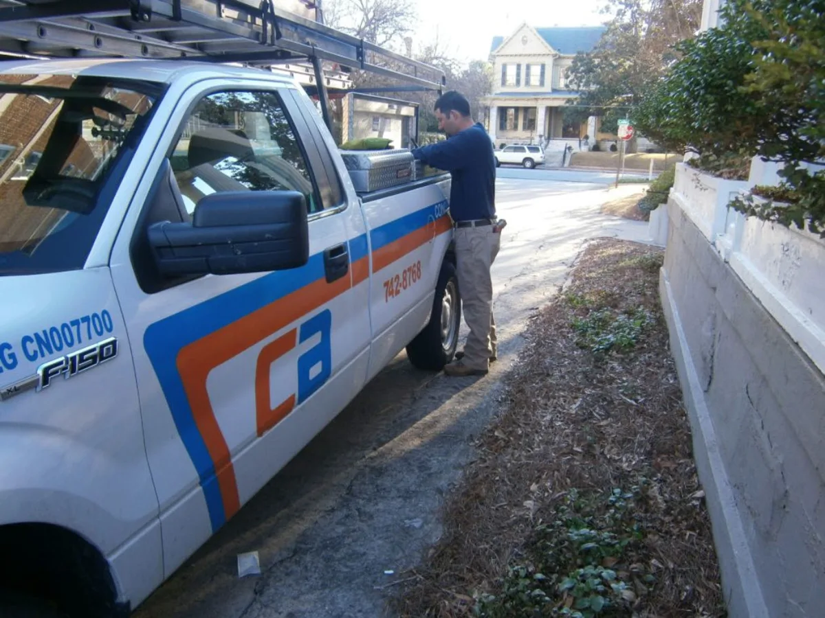 Conditioned Air crew and trucks in Macon, Georgia